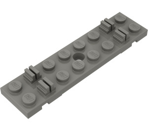 LEGO Mørk grå Tog Track Sleeper Plate 2 x 8 med kabelriller (4166)