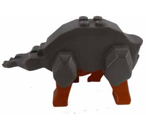 LEGO Dark Gray Triceratops body with Dark Orange legs