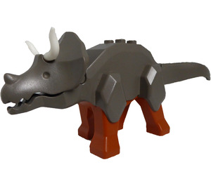 LEGO Dunkelgrau Triceratops with Dark Orange Legs