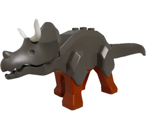 LEGO Dark Gray Triceratops with Dark Orange Legs