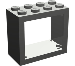 LEGO Dark Gray Window 2 x 4 x 3 with Rounded Holes (4132)