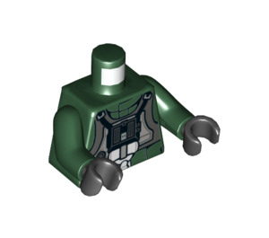 LEGO Tummanvihreä A-Siipi Lentäjä jossa Tummanvihreä Jumpsuit (Smile / Scared) Pienoishahmo Vartalo (973 / 76382)