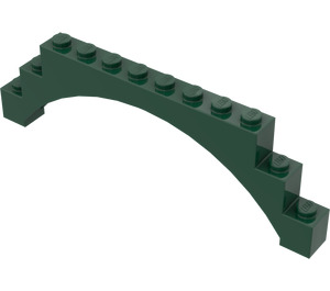 LEGO Dark Green Arch 1 x 12 x 3 with Raised Arch and 5 Cross Supports (18838 / 30938)