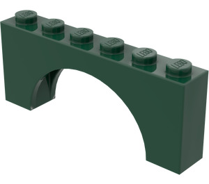 LEGO Dark Green Arch 1 x 6 x 2 Thick Top and Reinforced Underside (3307)
