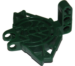 LEGO Dark Green Bionicle Connector Block 3 x 7 x 6 with Ball Socket and Five Pin Holes (47331)