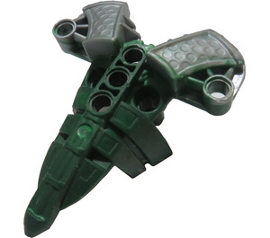 LEGO Dark Green Bionicle Toa Inika Chest Armor - Type 2 with Marbled Pearl Light Gray (53547 / 57477)