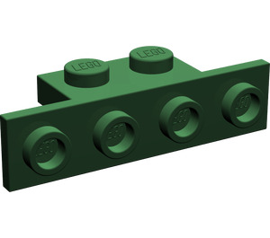 LEGO Dark Green Bracket 1 x 2 - 1 x 4 with Square Corners (2436)