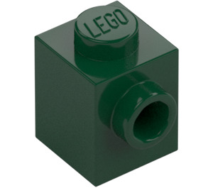 LEGO Donkergroen Steen 1 x 1 met Nop aan Eén Kant (87087)