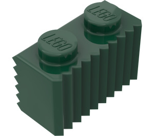 LEGO Mørk grønn Kloss 1 x 2 med Gitter (2877)