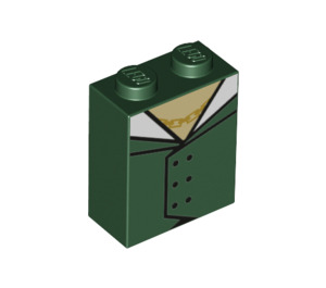 LEGO Vert foncé Brique 1 x 2 x 2 avec Green Haut avec porte-goujon intérieur (3245 / 42192)