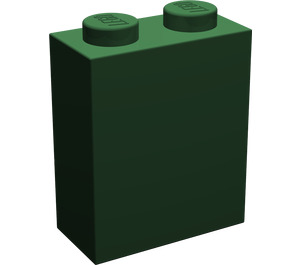 LEGO Dark Green Brick 1 x 2 x 2 with Inside Axle Holder (3245)
