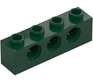 LEGO Donkergroen Steen 1 x 4 met Gaten (3701)