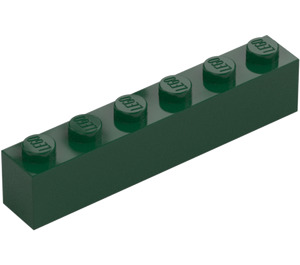 LEGO Mørk grønn Kloss 1 x 6 (3009 / 30611)