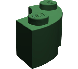 LEGO Vert foncé Brique 2 x 2 Rond Coin avec encoche de tenon et dessous normal (3063 / 45417)