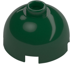 LEGO Dark Green Brick 2 x 2 Round with Dome Top (Safety Stud, Axle Holder) (3262 / 30367)