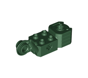 LEGO Dark Green Brick 2 x 2 with Axle Hole, Vertical Hinge Joint, and Fist (47431)