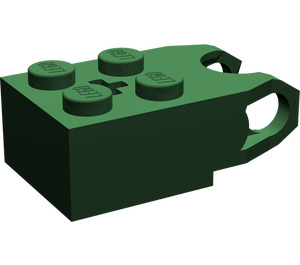 LEGO Dark Green Brick 2 x 2 with Ball Socket and Axlehole (Wide Reinforced Socket) (62712)