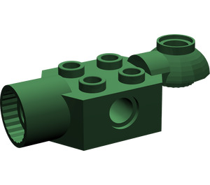 LEGO Dark Green Brick 2 x 2 with Horizontal Rotation Joint and Socket (47452)