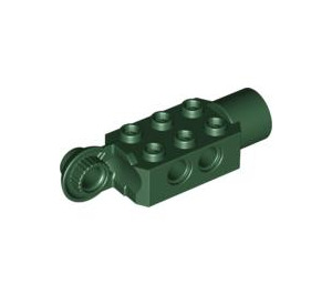 LEGO Donkergroen Steen 2 x 3 met Gaten, Rotating met Stopcontact (47432)