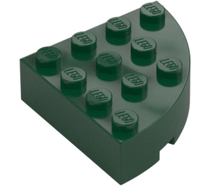 LEGO Dark Green Brick 4 x 4 Round Corner (2577)