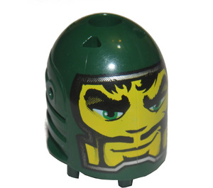LEGO Dark Green Castle Large Figure Head with Sir Rascus Pattern