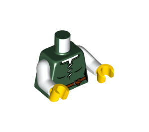 LEGO Donkergroen Castle Woman met Dark Green Dress Minifig Torso (973 / 76382)