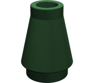 LEGO Dark Green Cone 1 x 1 without Top Groove (4589 / 6188)