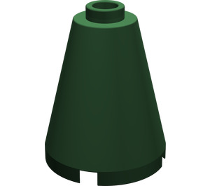 LEGO Dark Green Cone 2 x 2 x 2 (Safety Stud)