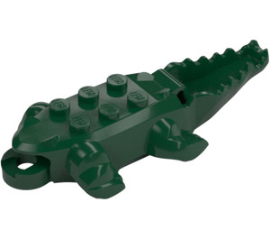 LEGO Dark Green Crocodile 4 x 9 Body (18904)