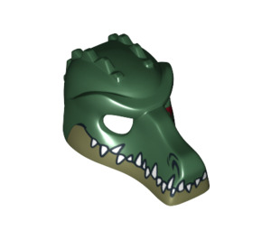 LEGO Dark Green Crocodile Mask with Teeth and Red Scar (12551 / 12834)