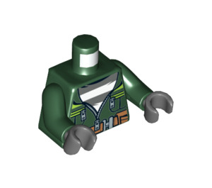 LEGO Dunkelgrün Gauner im Dunkelgrün Outfit Minifigur Torso (973 / 76382)