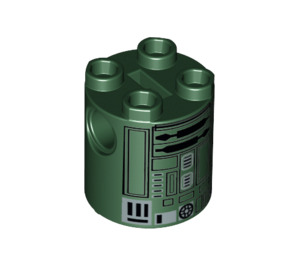 LEGO Vert foncé Cylindre 2 x 2 x 2 Robot Corps avec Christmas Astromech Arbre Décoration (Indéterminé) (17234)