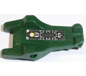 LEGO Dark Green Dragon / Crocodile Head with Circuitry Sticker (6027)