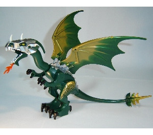 LEGO Donkergroen Dragon with Green Head and Armour