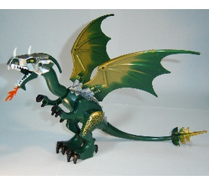 LEGO Dunkelgrün Drachen mit Green Kopf und Armour