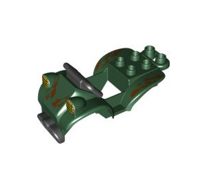 LEGO Dark Green Duplo Quad/Bike Body with Safari print (54005 / 55886)