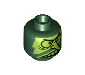 LEGO Dark Green Flying Dutchman Head (Recessed Solid Stud) (3626 / 72319)