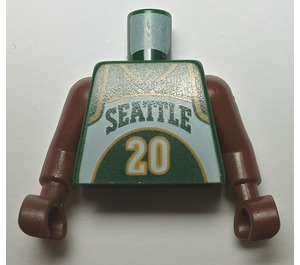 LEGO Vert Foncé Gary Payton, Seattle Supersonics, Road Uniform, #20 Torse