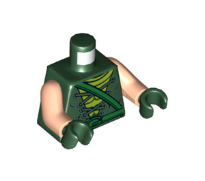 LEGO Donkergroen Groen Pijl met Hoed Minifiguur Torso (973 / 76382)