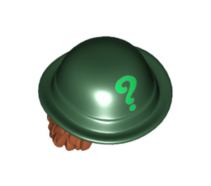 LEGO Dark Green Hat with Question Mark and Hair (30700)