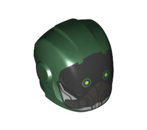 LEGO Donkergroen Helm met Zacht Voorkant met Zwart Masker met Geel Ogen (28631 / 34664)