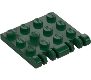 LEGO Donkergroen Scharnier Plaat 4 x 4 Vergrendelings (44570 / 50337)