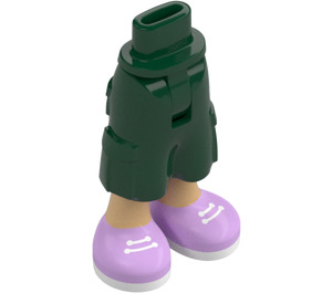 LEGO Mörkgrön Höft med Shorts med Cargo Pockets med Lavendel shoes (2268)