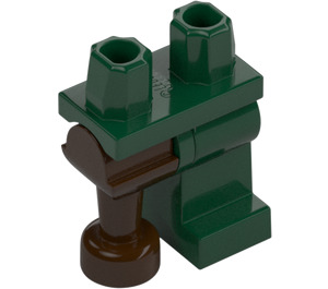 LEGO Vert Foncé Les hanches avec Vert Foncé La gauche Jambe et Dark Marron Peg Jambe (84637)