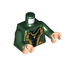 LEGO Verde scuro Loki con Verde scuro Abito Minifigure Busto (973 / 76382)