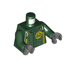 LEGO Mørk grønn Lotus Evija Sjåfør Minifigur Overkropp (973 / 76382)