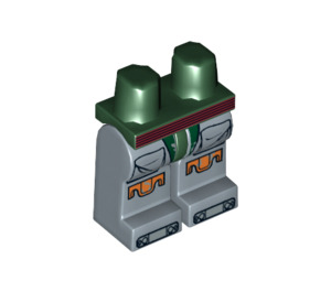 레고 짙은 녹색 미니피규어 엉덩이와 다리 ~와 함께 Boba Fett 갑옷 (3815 / 10511)