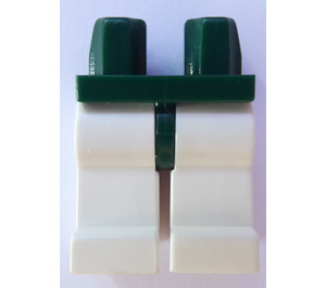 LEGO Dunkelgrün Minifigure Hüften mit Weiß Beine (73200 / 88584)