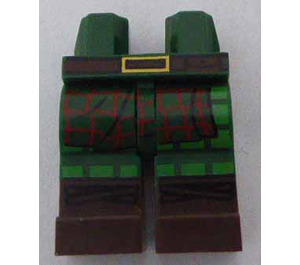 LEGO Dark Green Minifigure Tartan, Dark Green Hips and Dark Brown Legs with decoration (3815)