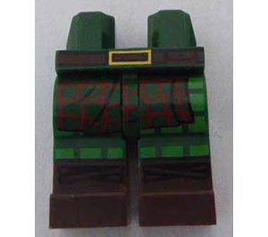 LEGO Dunkelgrün Minifigur Tartan, Dunkelgrün Hüften und Dark Braun Beine mit Deko (3815)